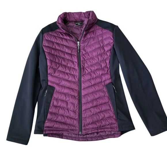 32 Degree Heat Mixed Media Packable Puffer Jacket Women's Large Purple Gorpcore - Picture 1 of 8
